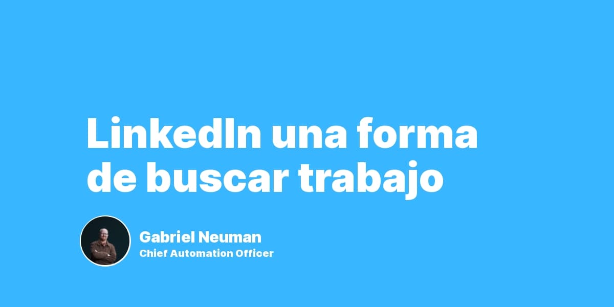 LinkedIn una forma de buscar trabajo