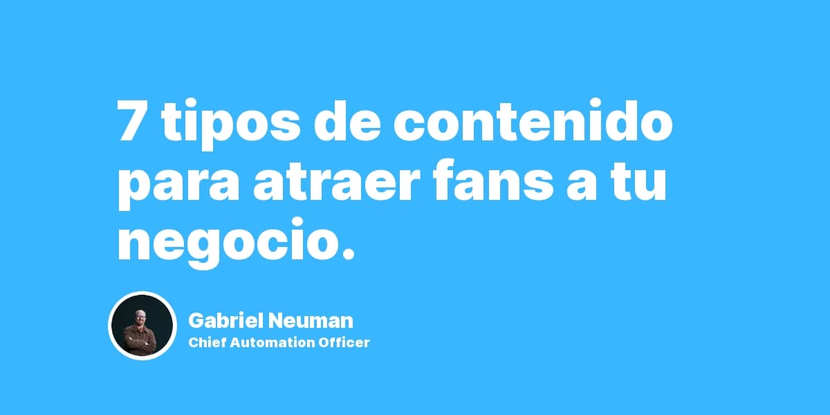 7 Tipos de Contenido