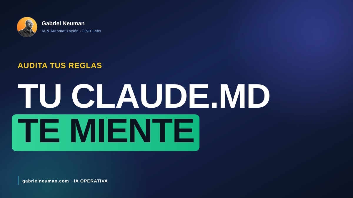 Tu CLAUDE.md te está mintiendo